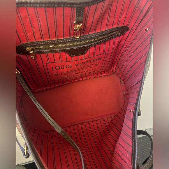 Louis Vuitton NEVERFULL MM with Pouch Brown Damier Print - Picture 4 of 12